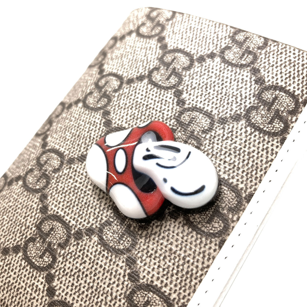 GUCCI 784729 Hattie Stewart Collaboration Mushroom Bifold Wallet with Coin Pocket PVC Ladies [Used]