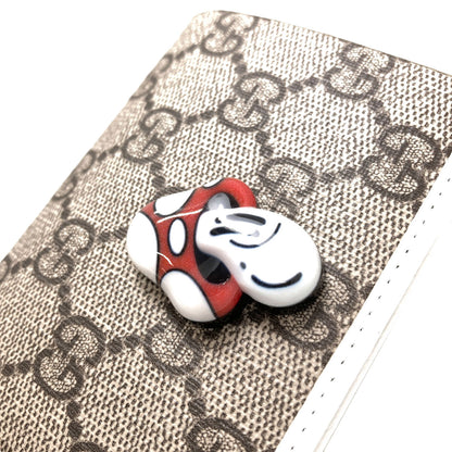 GUCCI 784729 Hattie Stewart Collaboration Mushroom Bifold Wallet with Coin Pocket PVC Ladies [Used]