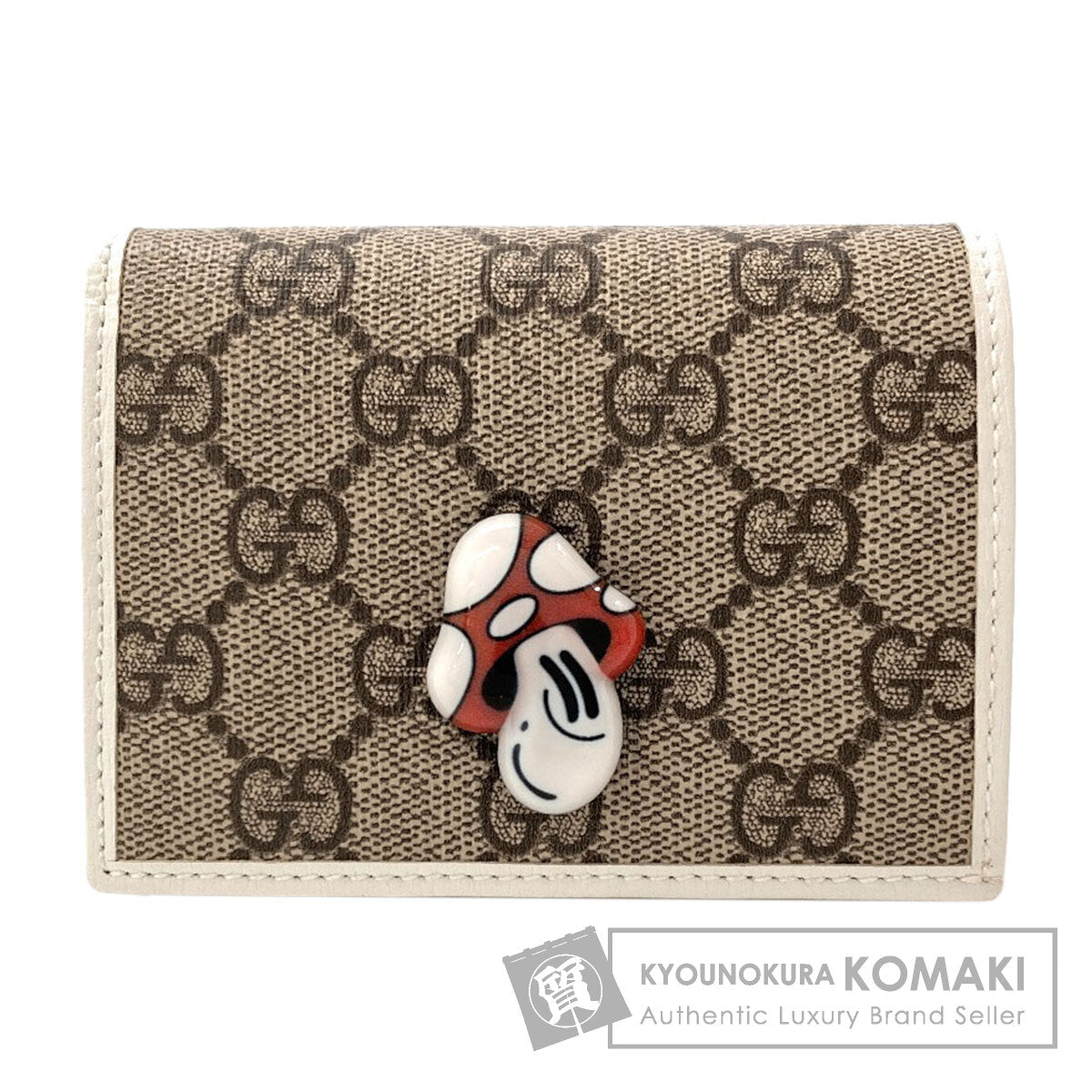 GUCCI 784729 Hattie Stewart Collaboration Mushroom Bifold Wallet with Coin Pocket PVC Ladies [Used]