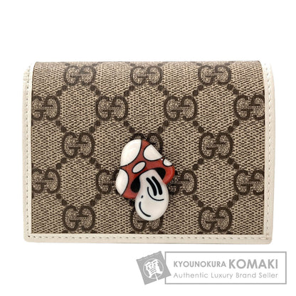 GUCCI 784729 Hattie Stewart Collaboration Mushroom Bifold Wallet with Coin Pocket PVC Ladies [Used]