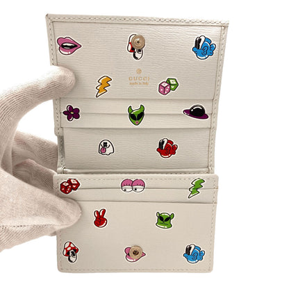 GUCCI 784729 Hattie Stewart Collaboration Mushroom Bifold Wallet with Coin Pocket PVC Ladies [Used]