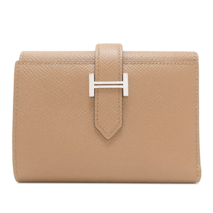 HERMES Bearn Combination Verso SilverHardware Bifold Wallet with Coin Pocket Epsom Ladies [Used]