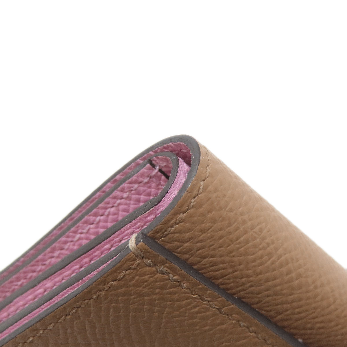 HERMES Bearn Combination Verso SilverHardware Bifold Wallet with Coin Pocket Epsom Ladies [Used]