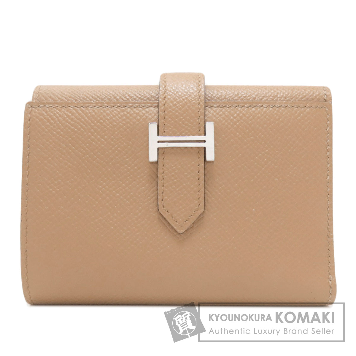 HERMES Bearn Combination Verso SilverHardware Bifold Wallet with Coin Pocket Epsom Ladies [Used]