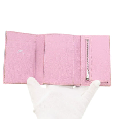 HERMES Bearn Combination Verso SilverHardware Bifold Wallet with Coin Pocket Epsom Ladies [Used]