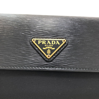PRADA Triangle Long wallet (with coin pocket) Nylon LeatherLadies [Used]