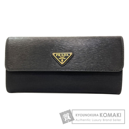 PRADA Triangle Long wallet (with coin pocket) Nylon LeatherLadies [Used]