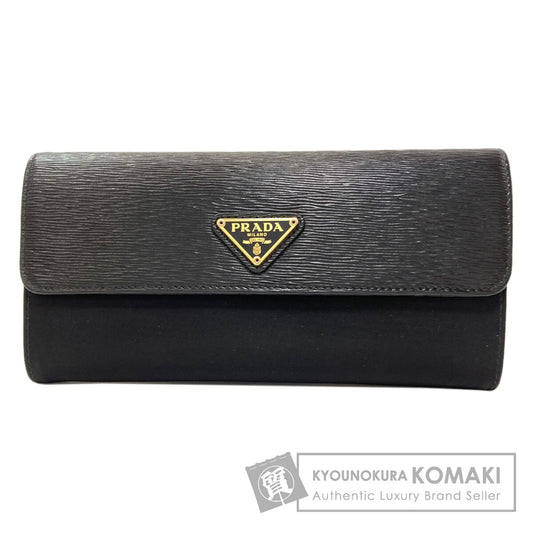 PRADA Triangle Long wallet (with coin pocket) Nylon LeatherLadies [Used]