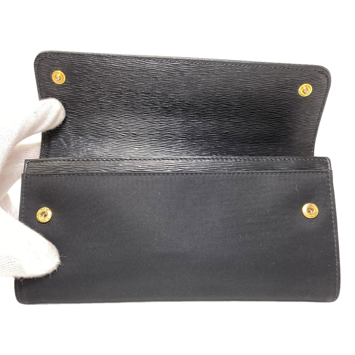 PRADA Triangle Long wallet (with coin pocket) Nylon LeatherLadies [Used]