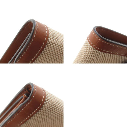 CELINE Triomphe Tri-Fold Wallet Bifold Wallet with Coin Pocket Canvas LeatherLadies [Used]