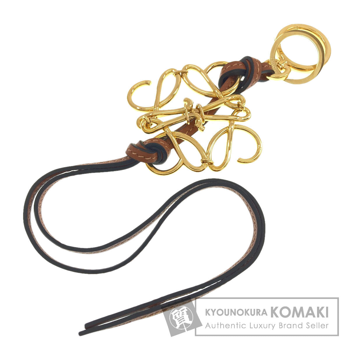 LOEWE anagram key ring Metal LeatherLadies [Used]