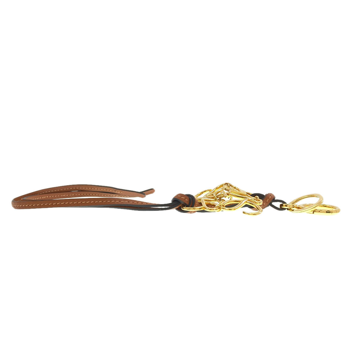 LOEWE anagram key ring Metal LeatherLadies [Used]