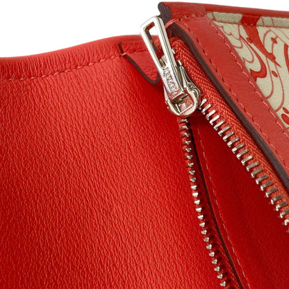 HERMES Avex Soir SilverHardware Bifold Wallet with Coin Pocket Silk Ladies [Used]
