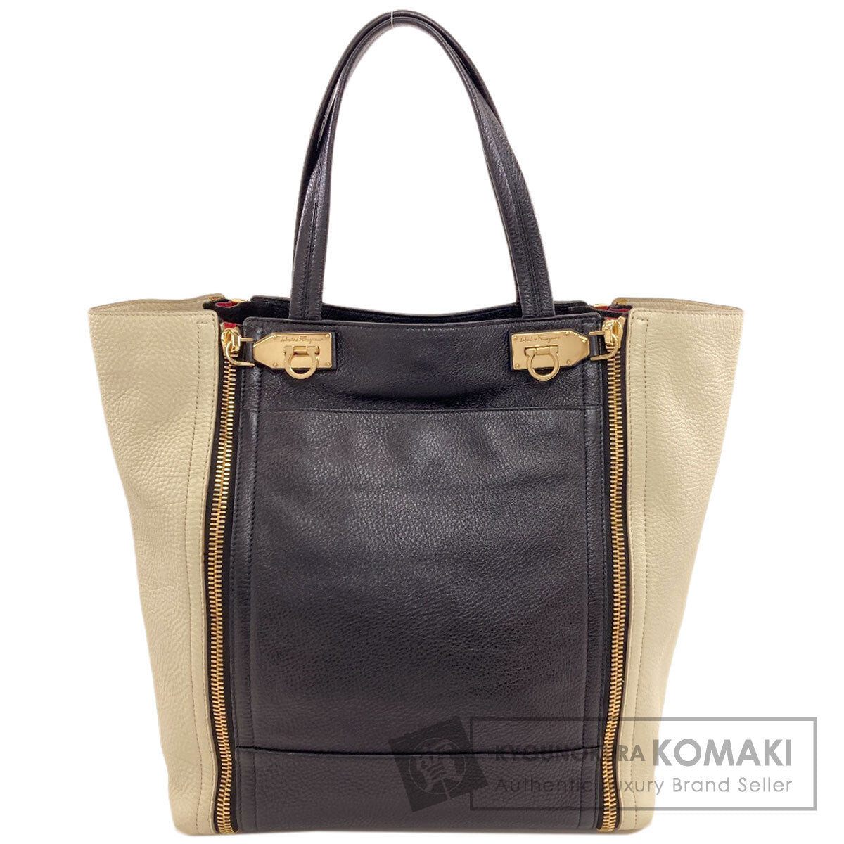 Salvatore Ferragamo GanciniHardware Handbag Leather Ladies [Used]