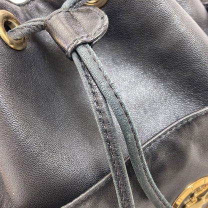 HUNTING WORLD Drawstring bag logo Shoulder Bag Leather Ladies [Used]