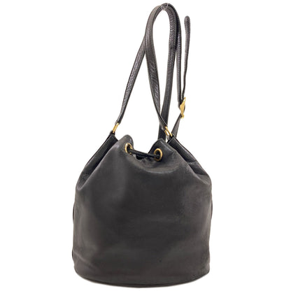 HUNTING WORLD Drawstring bag logo Shoulder Bag Leather Ladies [Used]