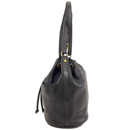 HUNTING WORLD Drawstring bag logo Shoulder Bag Leather Ladies [Used]