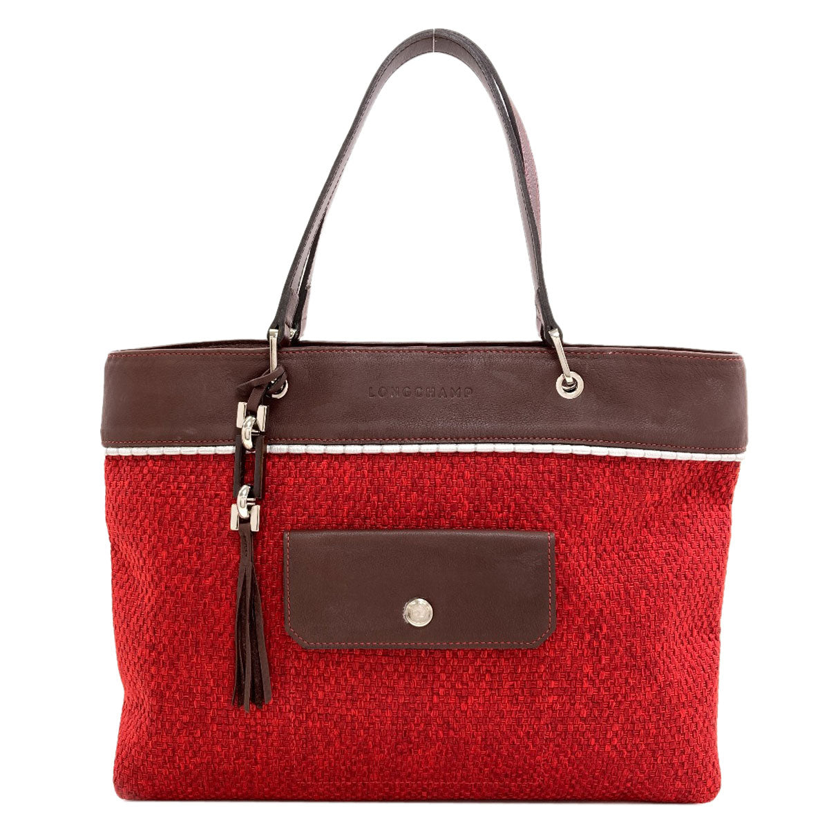 Longchamp logo Tote Bag Leather ClothLadies [Used]