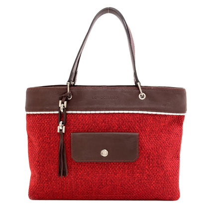 Longchamp logo Tote Bag Leather ClothLadies [Used]