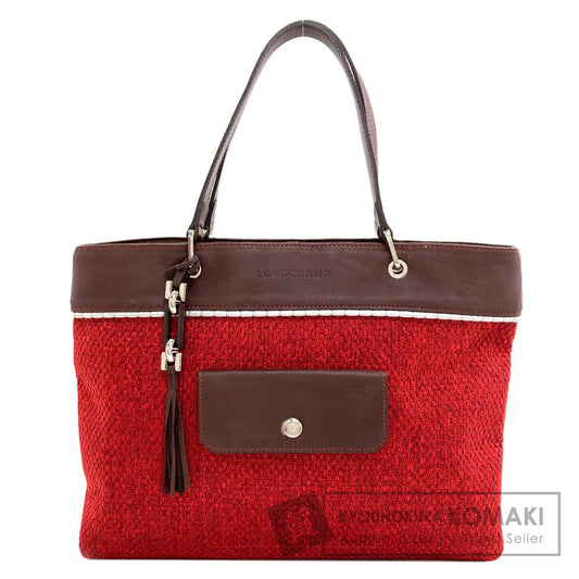 Longchamp logo Tote Bag Leather ClothLadies [Used]
