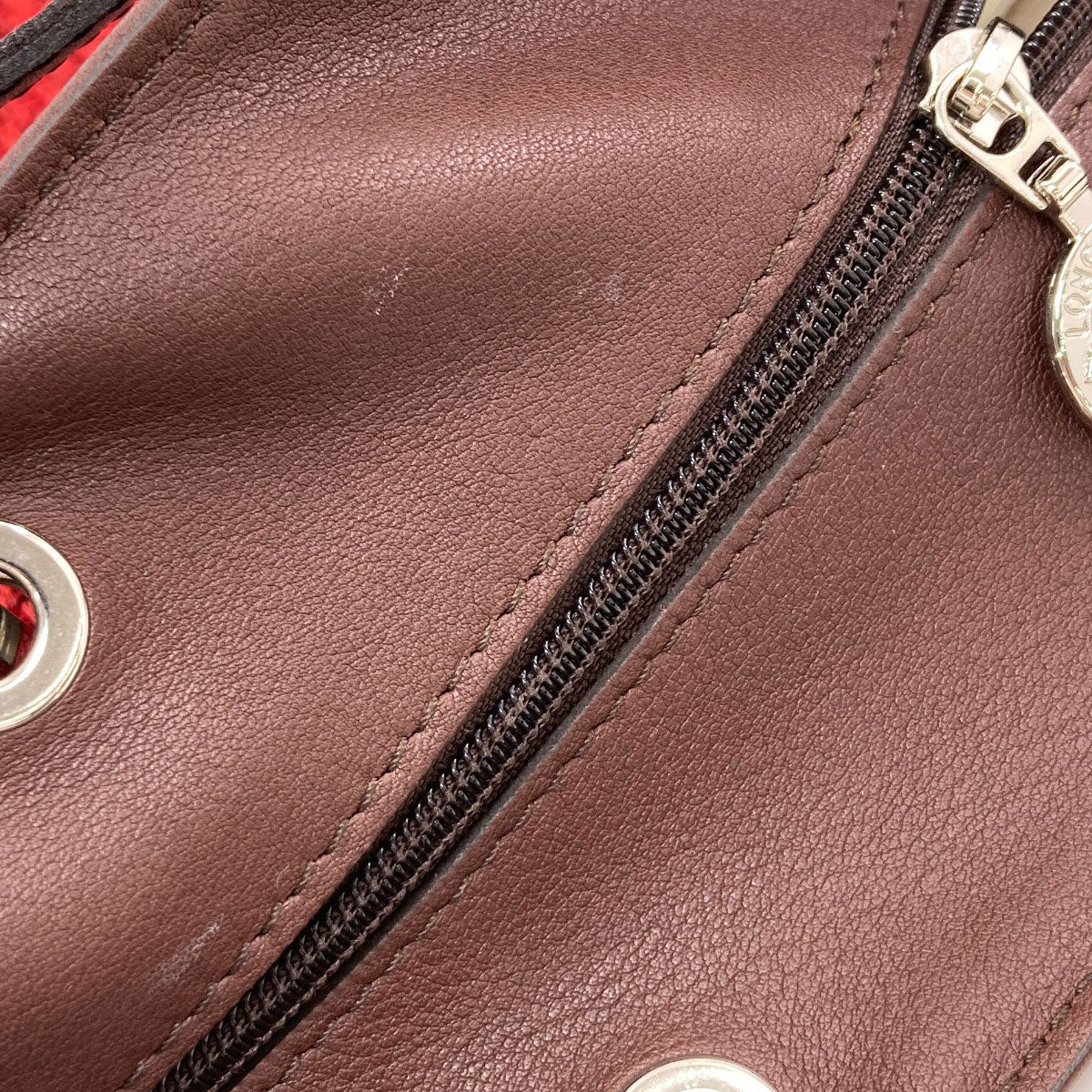 Longchamp logo Tote Bag Leather ClothLadies [Used]