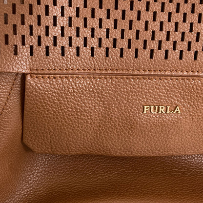 Furla punching Handbag Leather Ladies [Used]