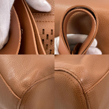 Furla punching Handbag Leather Ladies [Used]