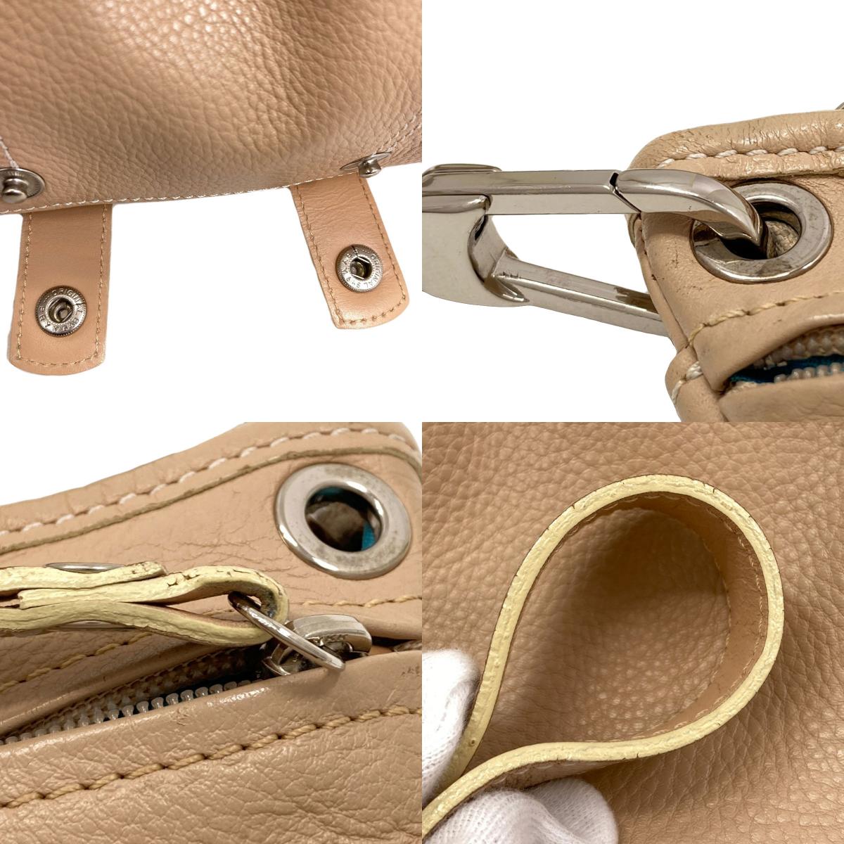 Longchamp logo Handbag Leather Ladies [Used]
