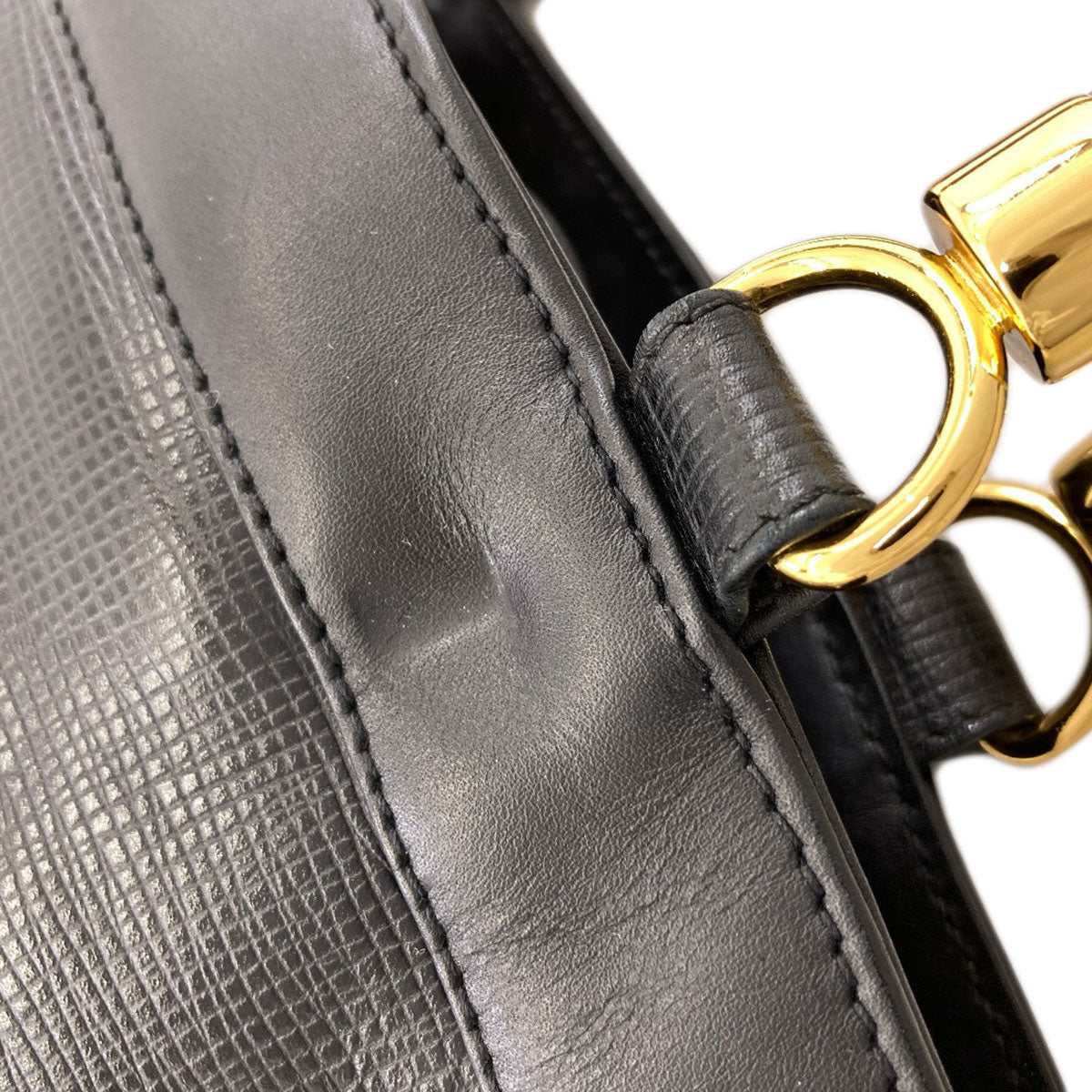 HUNTING WORLD logo Handbag Leather Ladies [Used]