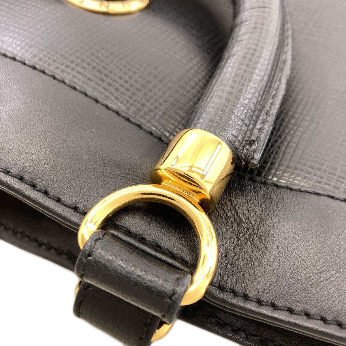 HUNTING WORLD logo Handbag Leather Ladies [Used]