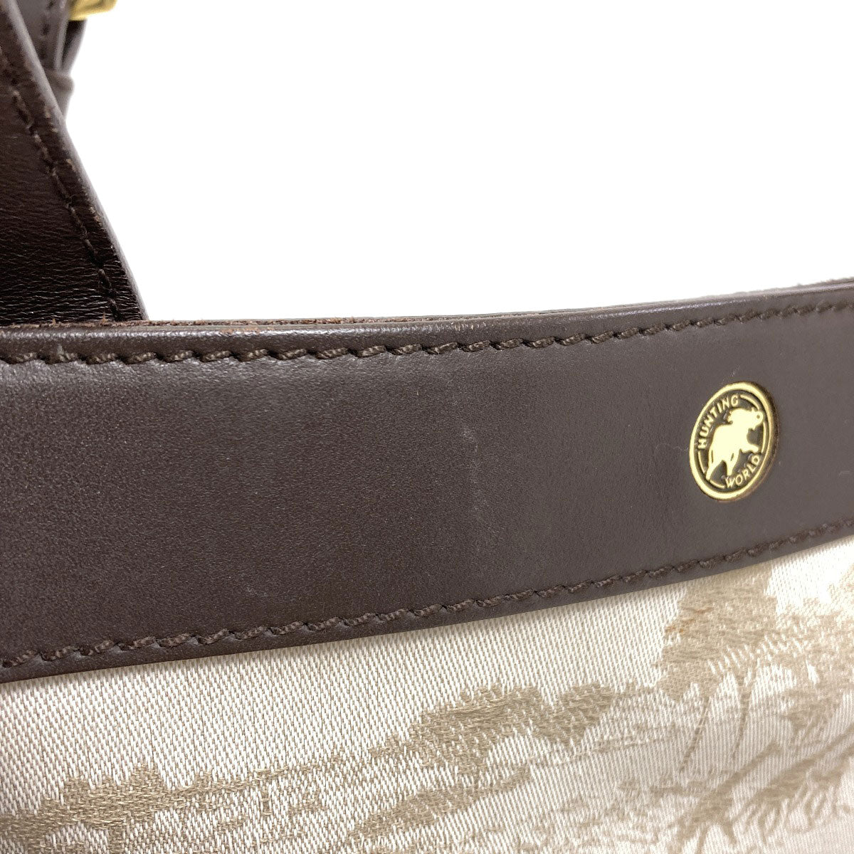HUNTING WORLD Savanna motif animal Shoulder Bag Canvas LeatherLadies [Used]