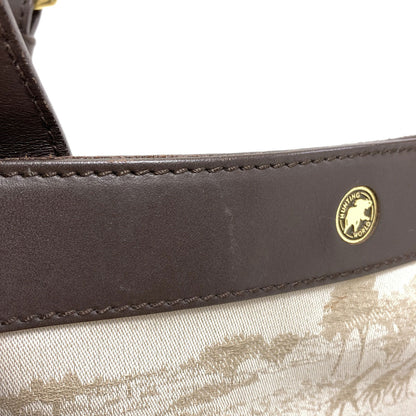 HUNTING WORLD Savanna motif animal Shoulder Bag Canvas LeatherLadies [Used]