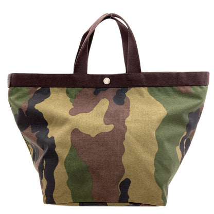 Herve Chapelier Boat-shaped tote camouflage pattern Handbag Canvas Ladies [Used]