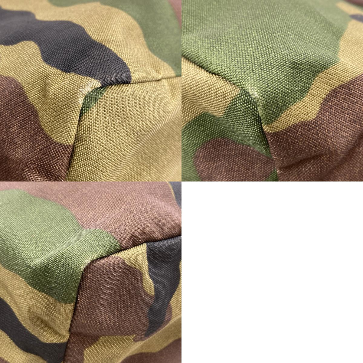 Herve Chapelier Boat-shaped tote camouflage pattern Handbag Canvas Ladies [Used]