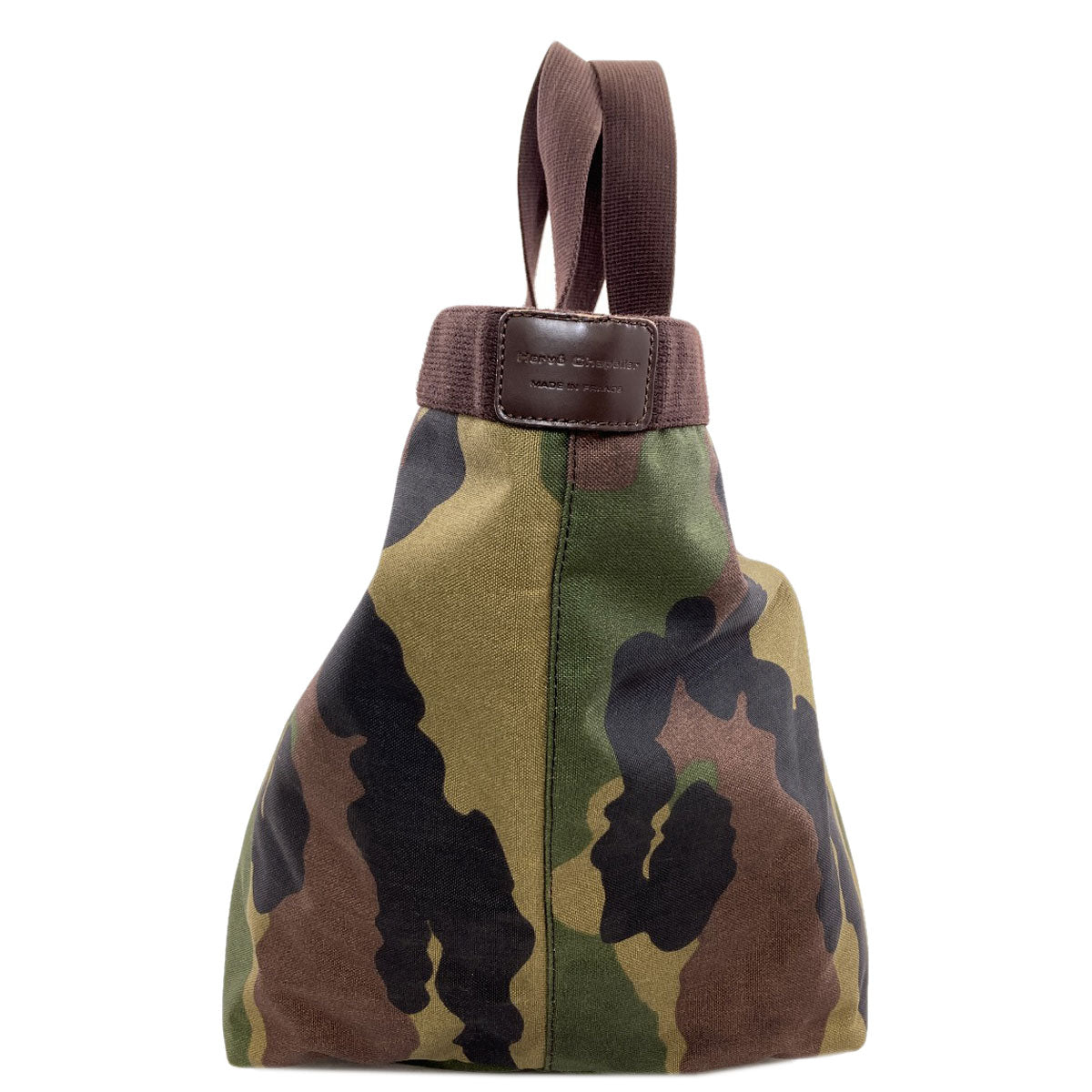 Herve Chapelier Boat-shaped tote camouflage pattern Handbag Canvas Ladies [Used]