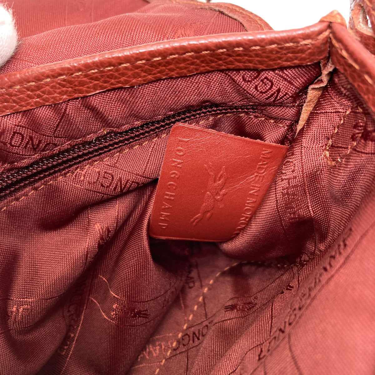 Longchamp logo Shoulder Bag Leather Ladies [Used]