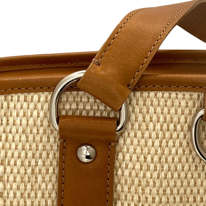 BURBERRY logo Handbag Raffia LeatherLadies [Used]