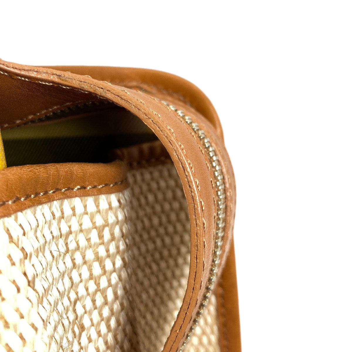 BURBERRY logo Handbag Raffia LeatherLadies [Used]