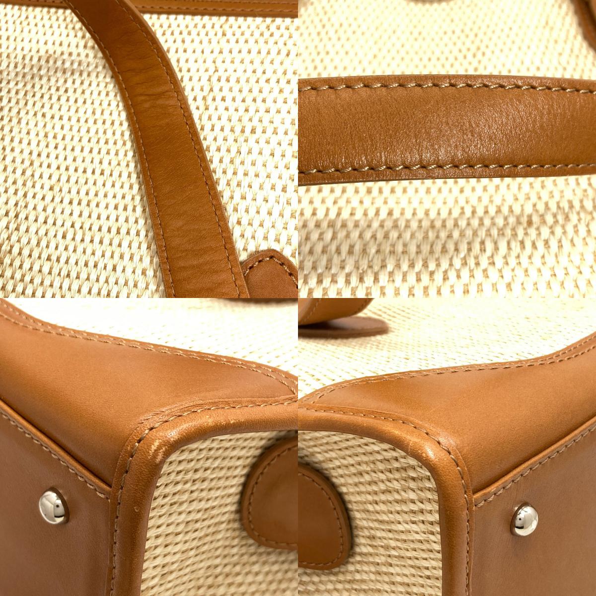 BURBERRY logo Handbag Raffia LeatherLadies [Used]