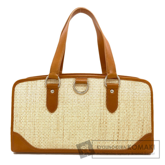 BURBERRY logo Handbag Raffia LeatherLadies [Used]