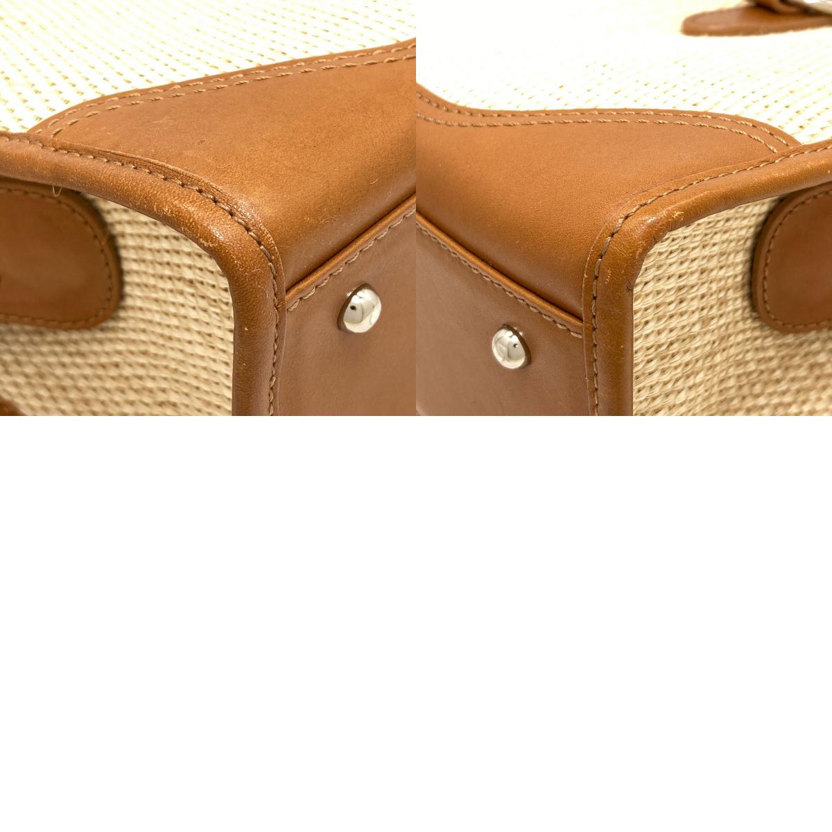 BURBERRY logo Handbag Raffia LeatherLadies [Used]