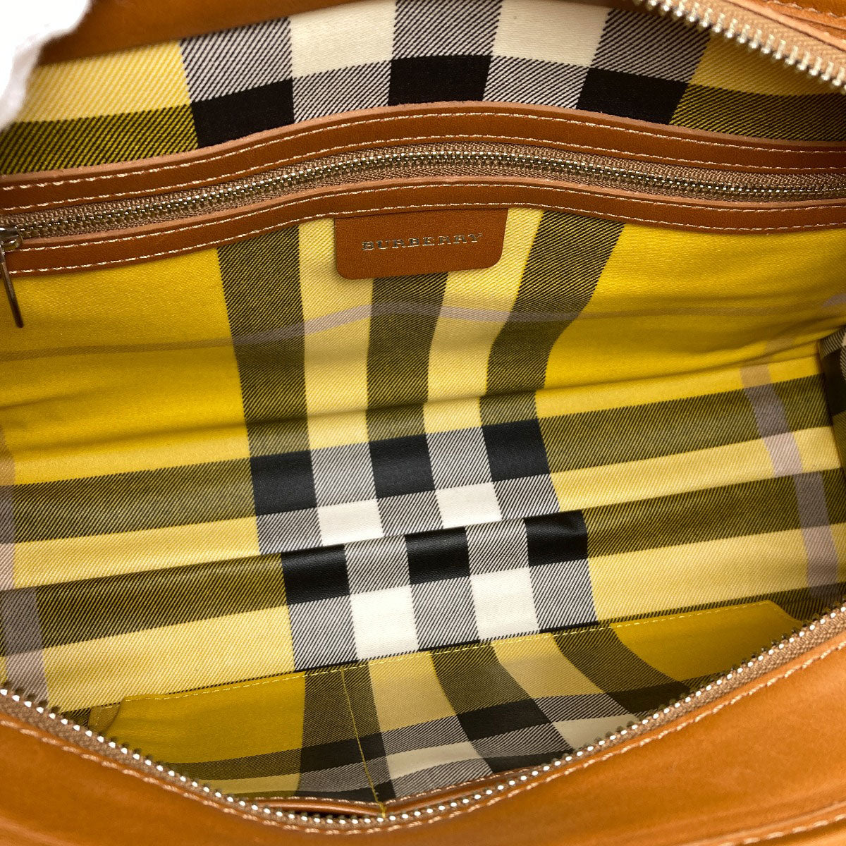 BURBERRY logo Handbag Raffia LeatherLadies [Used]