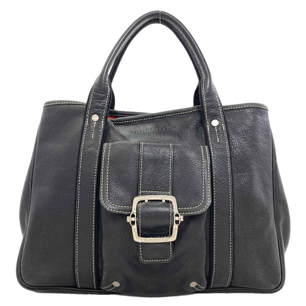 Longchamp logo Handbag Leather Ladies [Used]