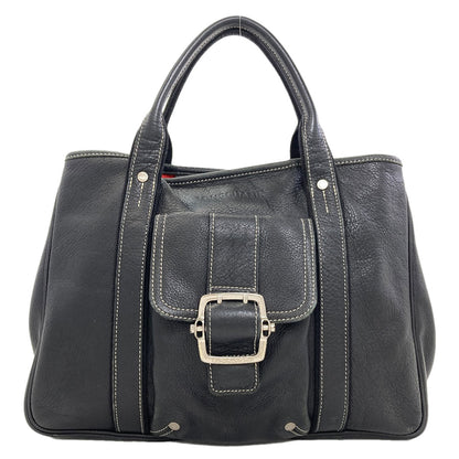 Longchamp logo Handbag Leather Ladies [Used]