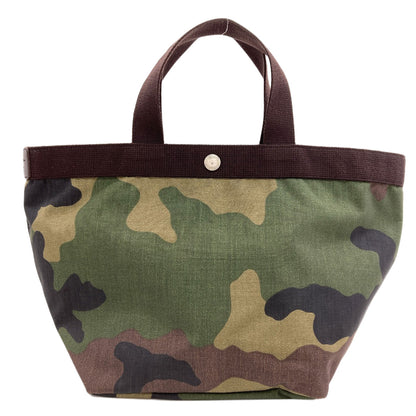 Herve Chapelier Boat-shaped tote camouflage pattern Handbag Canvas Ladies [Used]