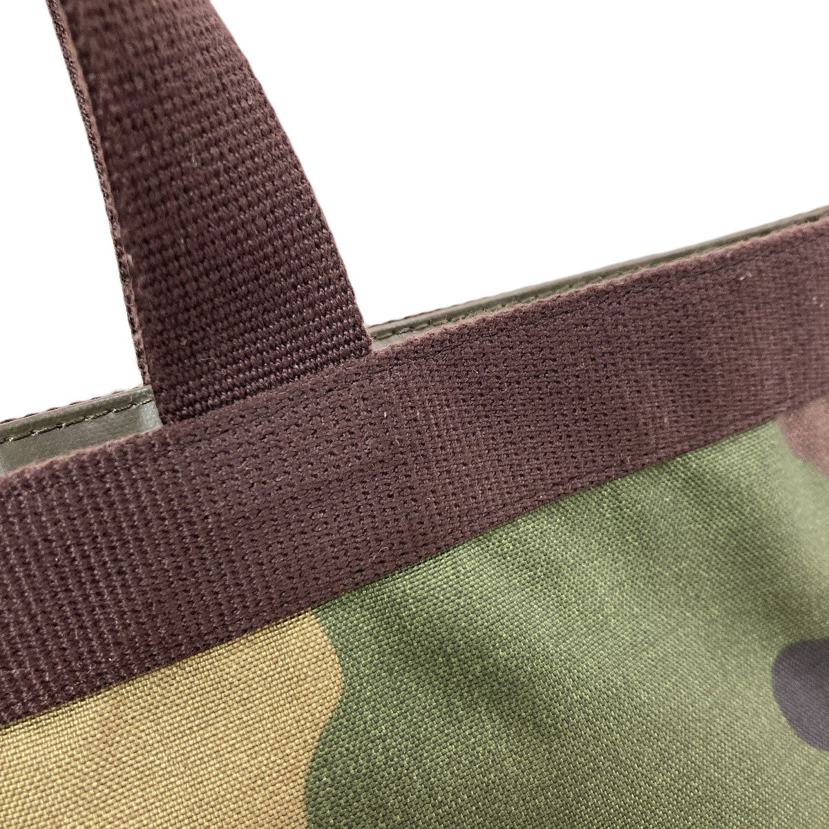 Herve Chapelier Boat-shaped tote camouflage pattern Handbag Canvas Ladies [Used]