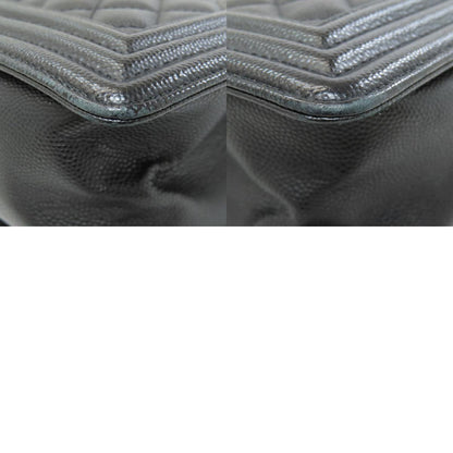 CHANEL Boy Chanel ChainShoulder SilverHardware Shoulder Bag Grained Calfskin Skin Ladies [Used]