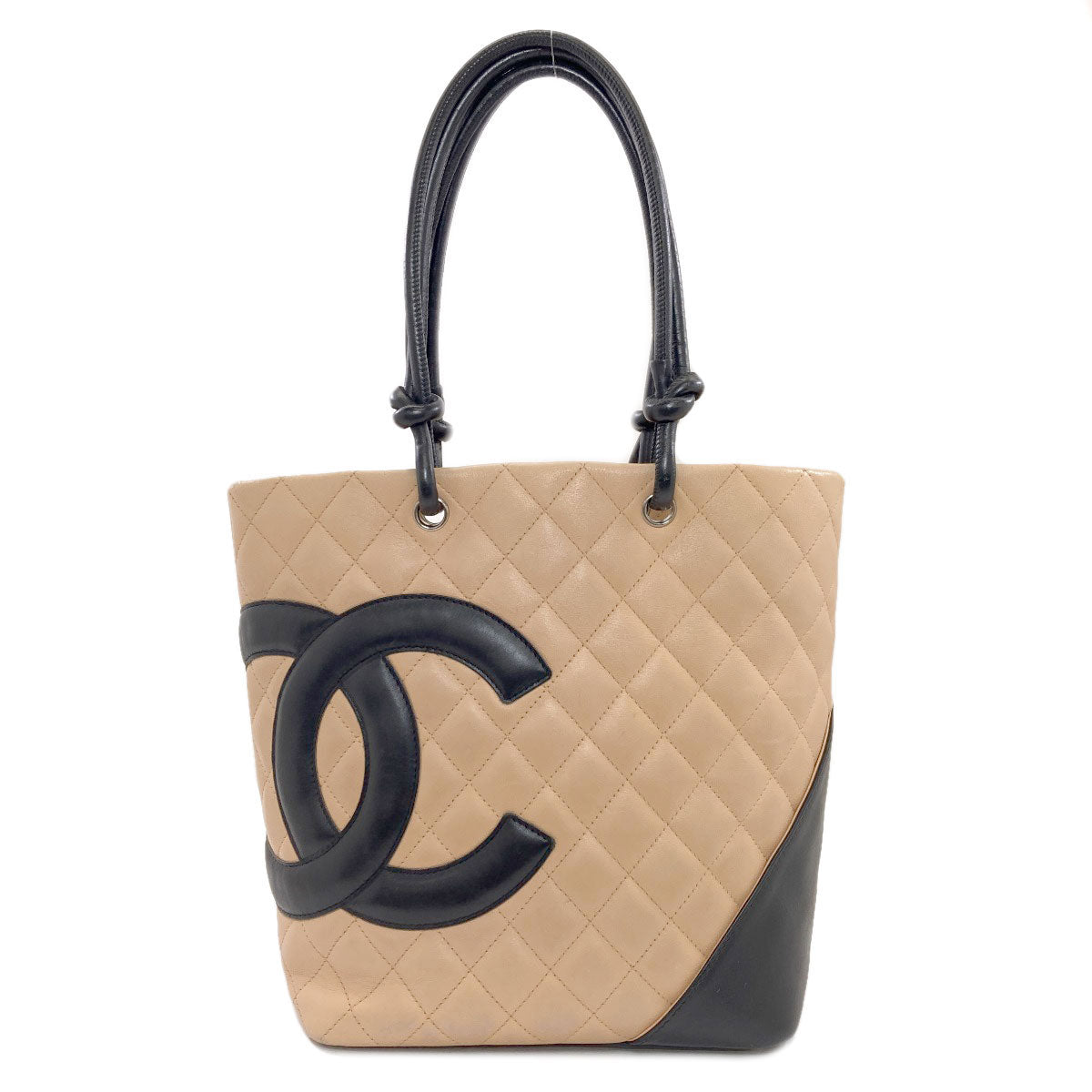 CHANEL CAMBON LINE SilverHardware Tote Bag Calf Ladies [Used]