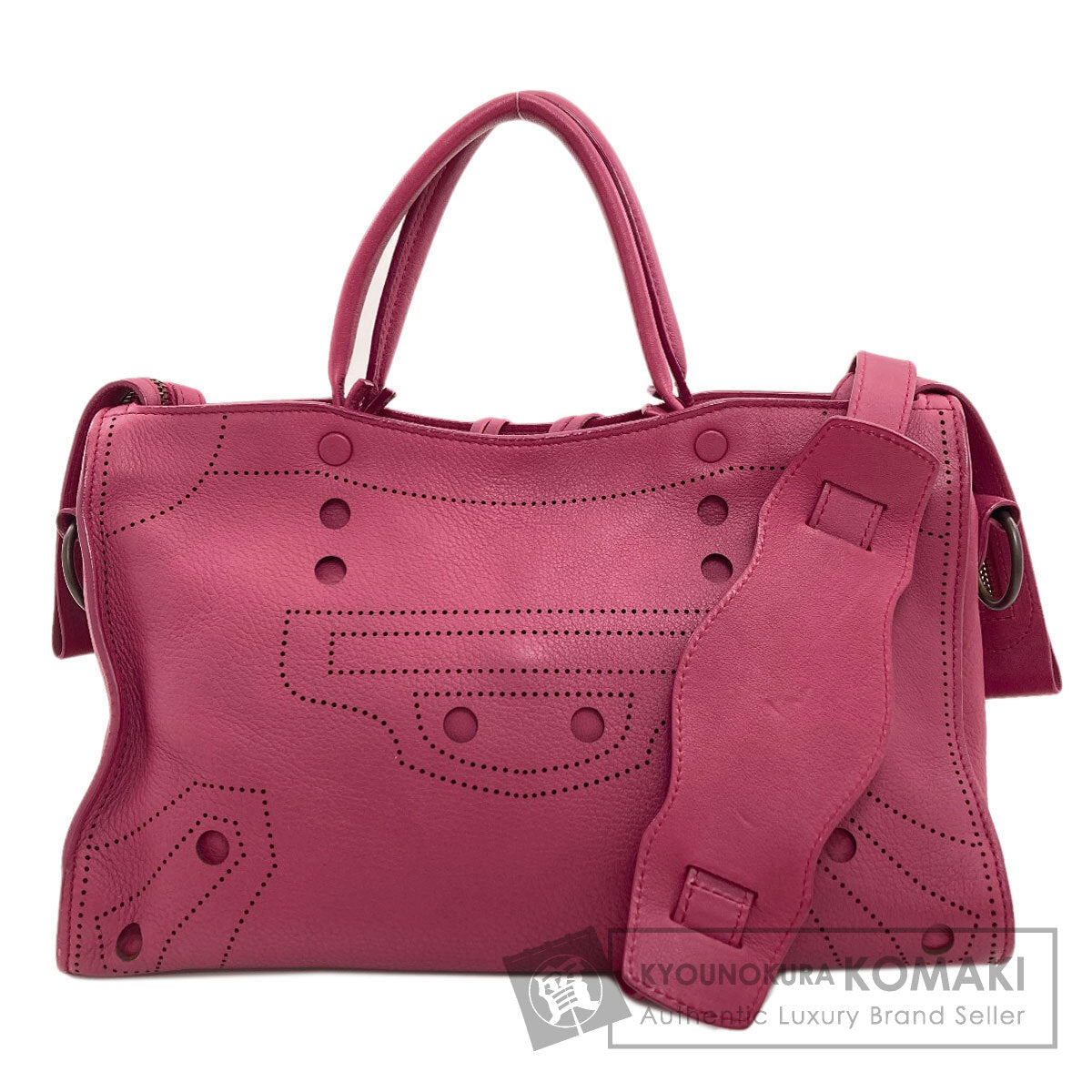 BALENCIAGA 443516 Blackout City 2WAY Handbag Calf Ladies [Used]