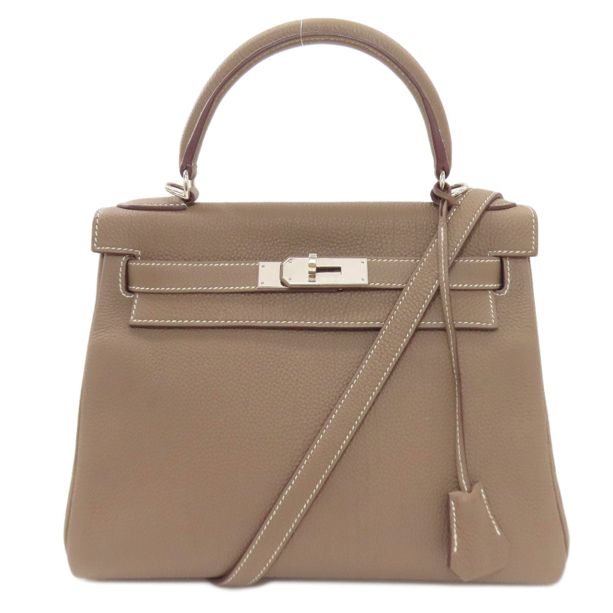 HERMES Kelly 28, internal stitching, Etoupe, SilverHardware Handbag Togo Ladies [Used]